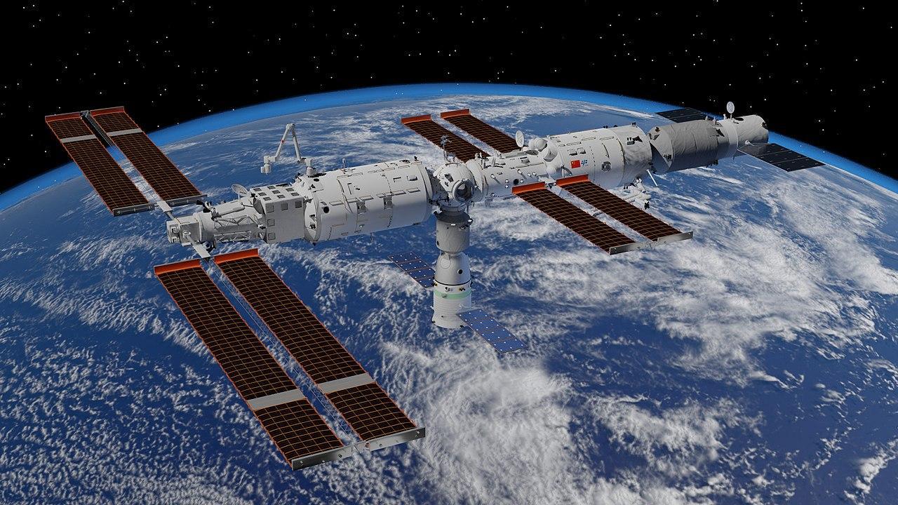 A photograph of the Tiangong Space Station
