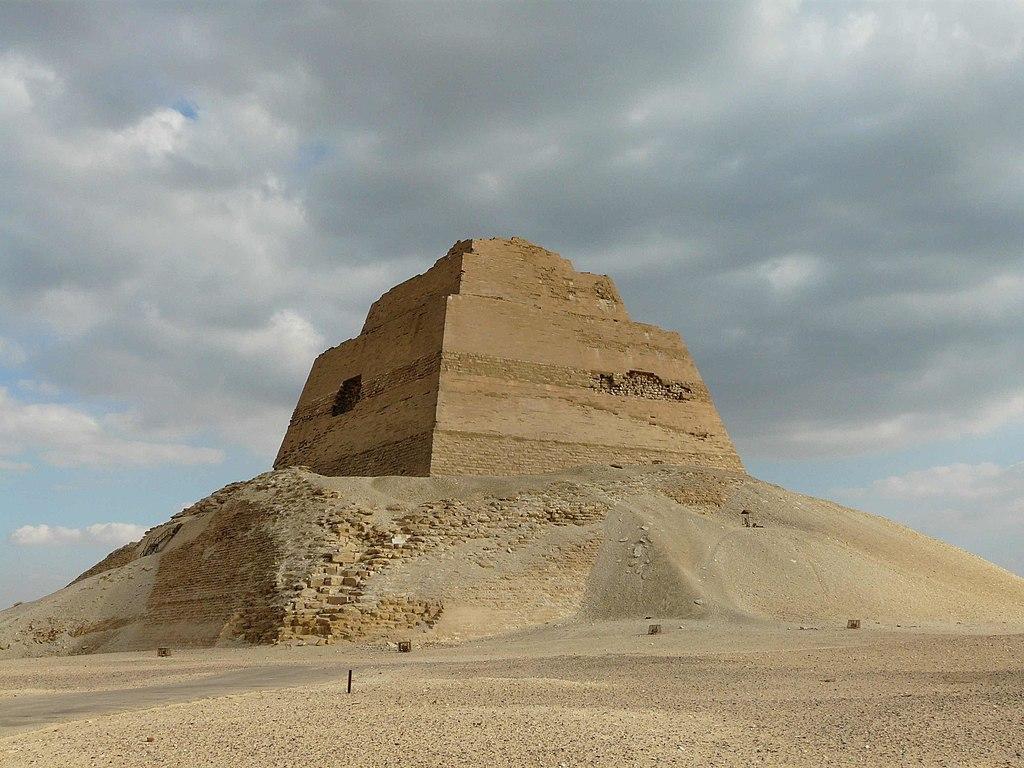 A photograph of the unique Meidum Pyramid