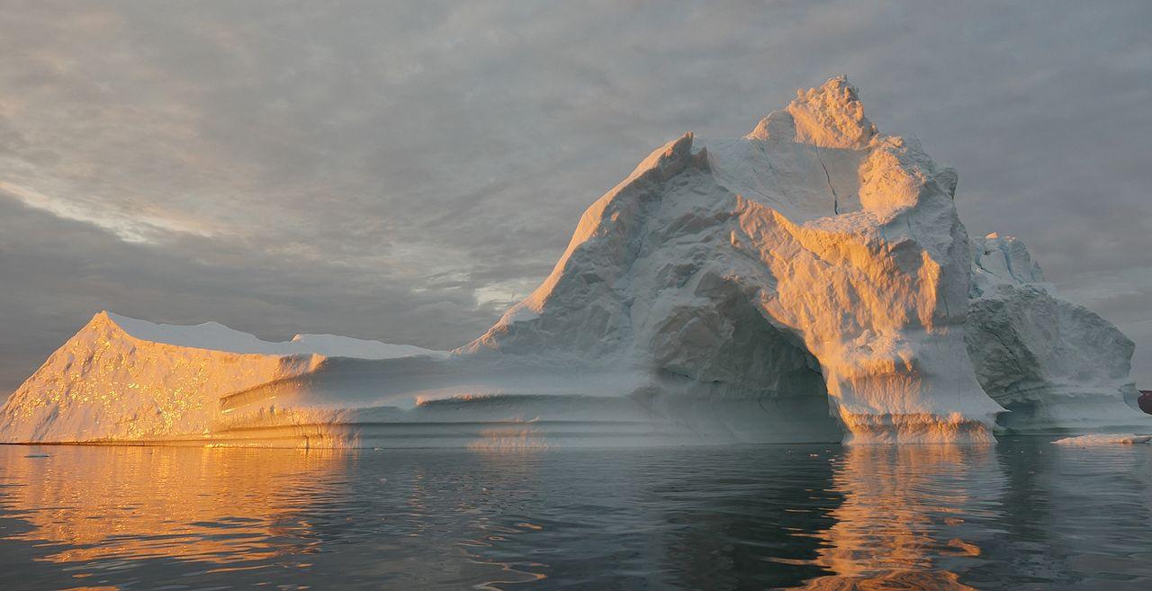 A photograph of melting ice caps