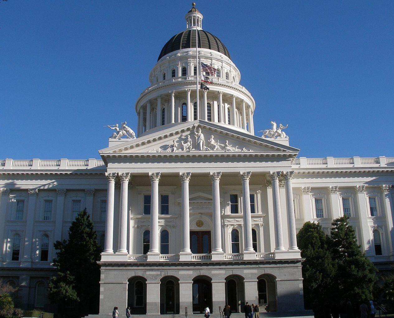 A photograph of California’s state capitol