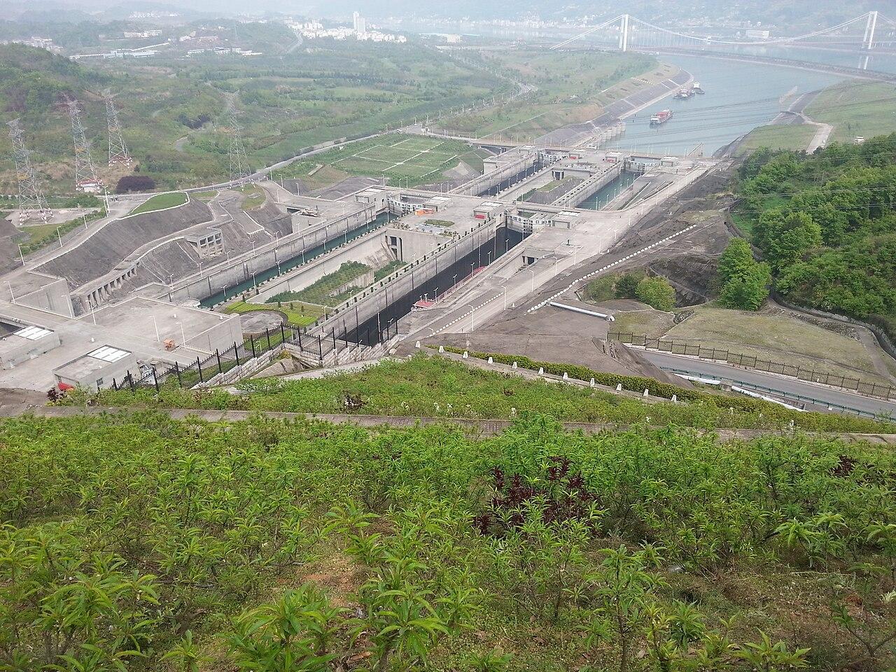 A view of the far side of the Three Gorges Dam