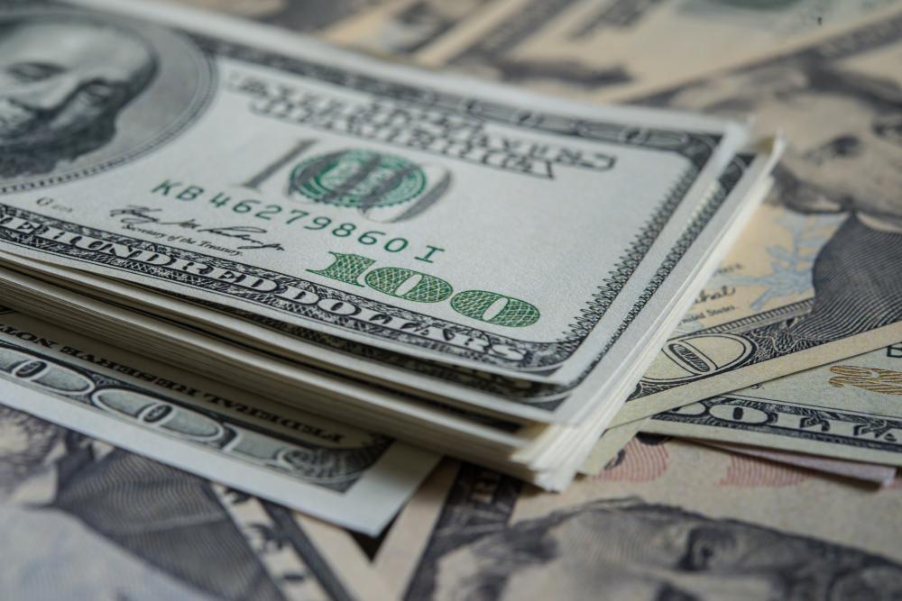 A photograph of a large amount of American cash