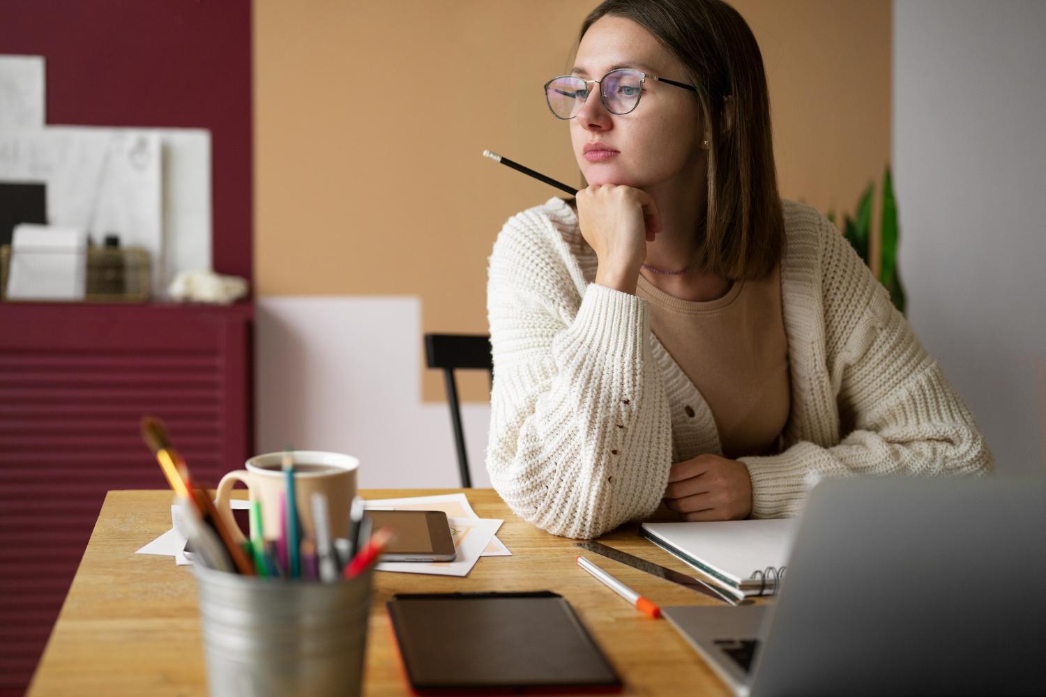 A photograph of a researcher pictured in a daydream