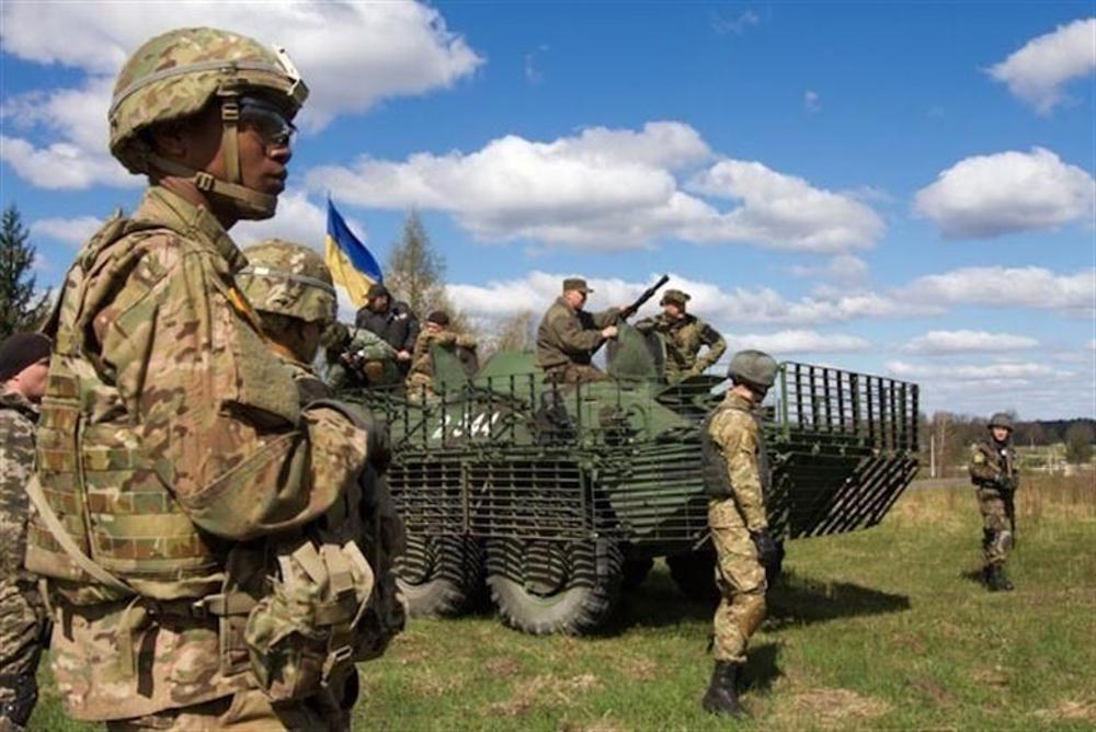 A photograph of Ukrainian soldiers