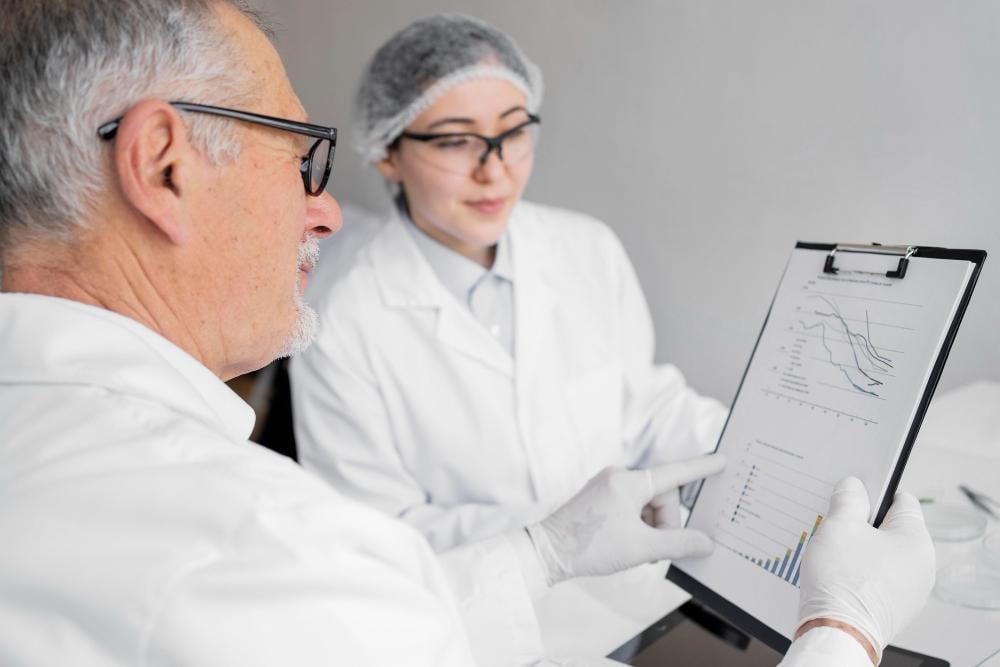A photograph of scientists working in the lab