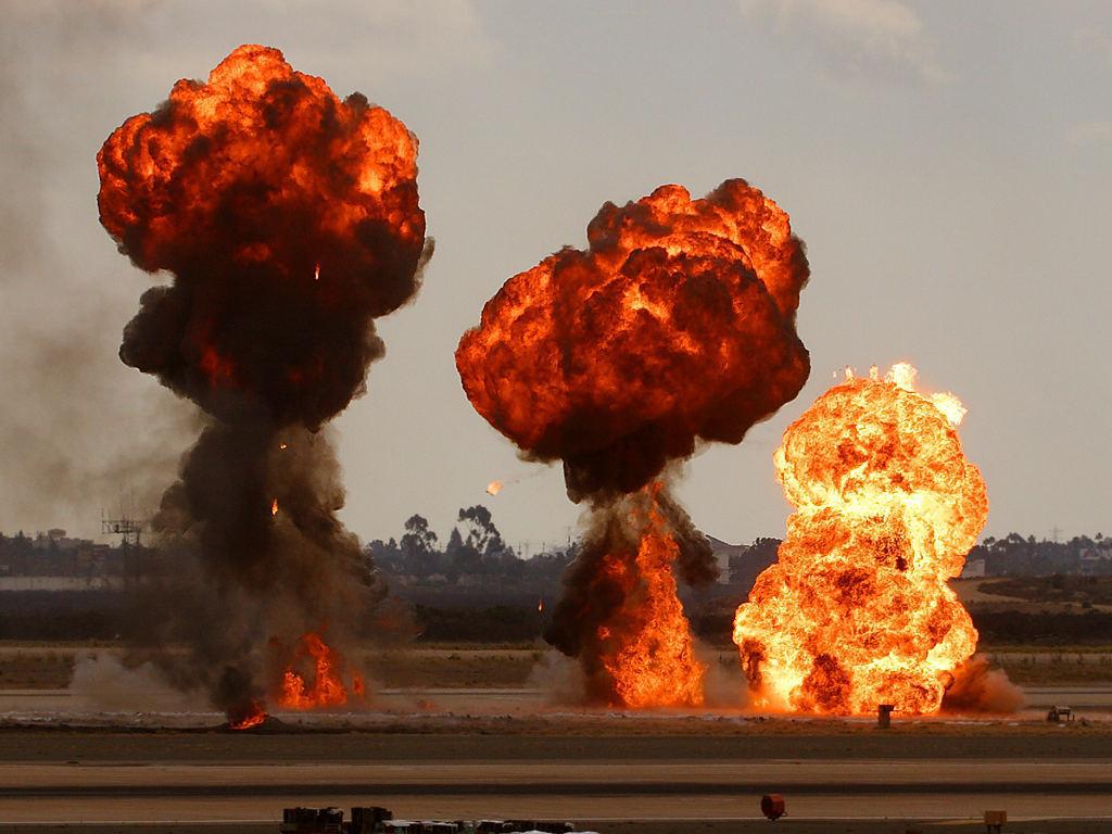 Several explosions going off at once